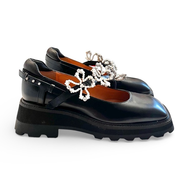NWOB I Suddenly Sneezed Black Leather Platform Crystal Embellished Maryjanes 6 - Picture 4 of 15